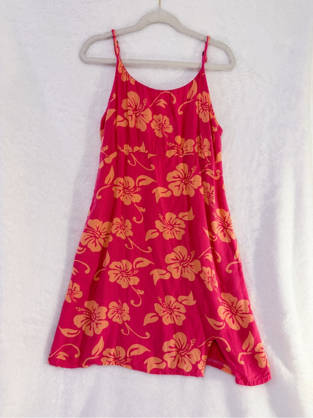 Abercrombie Kids Dress Girls 11/12 Pink Hawaiian Floral Summer Vacation Soft